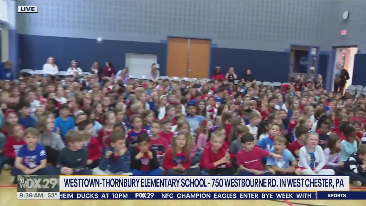 See students at Westtown-Thornbury Elementary School honor veterans